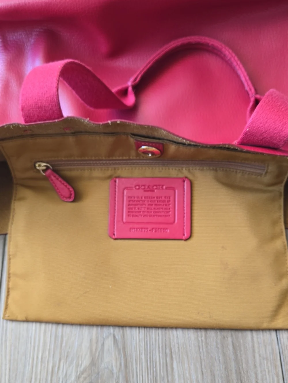 Coach Red Pebbled Leather Derby Tote Bag